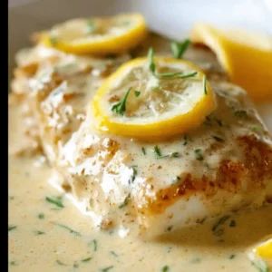 Baked Fish with Lemon Cream Sauce