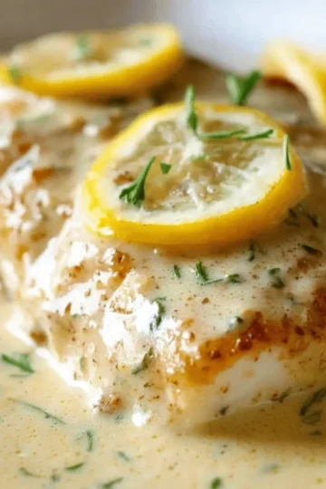 Baked Fish with Lemon Cream Sauce