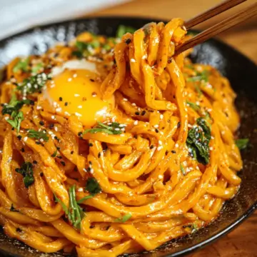 Creamy Gochujang Udon Noodles
