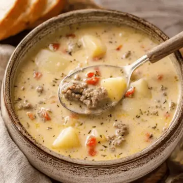 Easy Creamy Potato Hamburger Soup