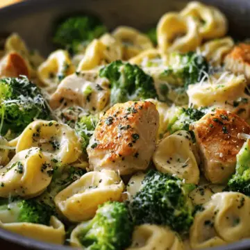 Easy Creamy Tortellini with Chicken and Broccoli Recipe