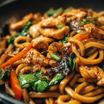 Savory Chicken Udon Stir Fry