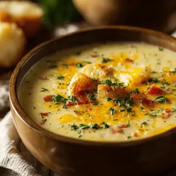 Hearty Cheddar Garlic Herb Potato Soup Recipe