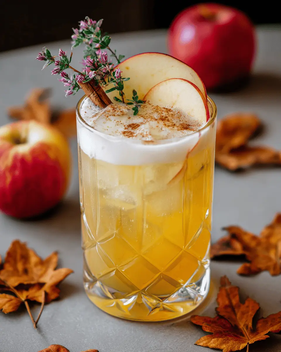 spiced apple gin fizz