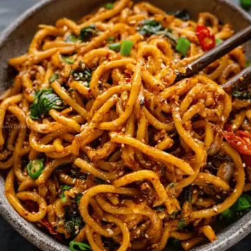Chili Garlic Udon Noodles
