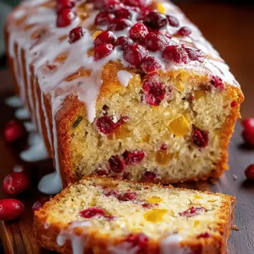 Cranberry Orange Bread with Zesty Glaze