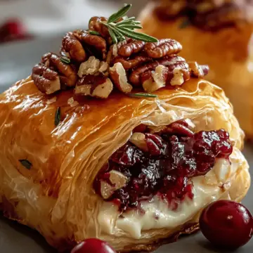 Cranberry Pecan Brie in Flaky Puff Pastry