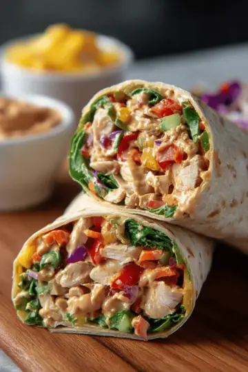 Thai Peanut Chicken Wraps