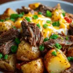 Crockpot Loaded Steak and Potato Bake