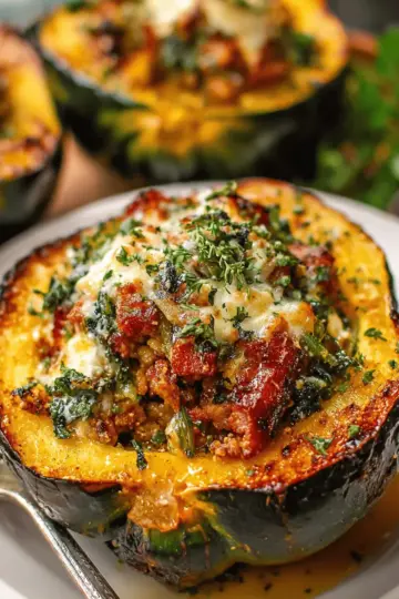Sausage Stuffed Acorn Squash