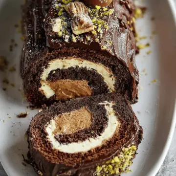 Dubai Chocolate Roll Cake