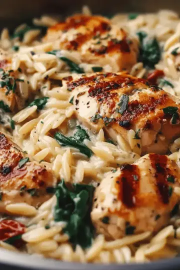 Boursin Orzo with Chicken