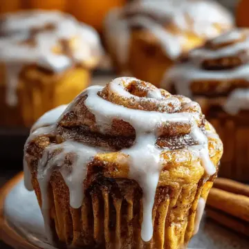 Pumpkin Cinnamon Roll Muffins