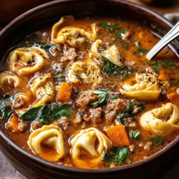 Autumn Tortellini Soup with Sausage