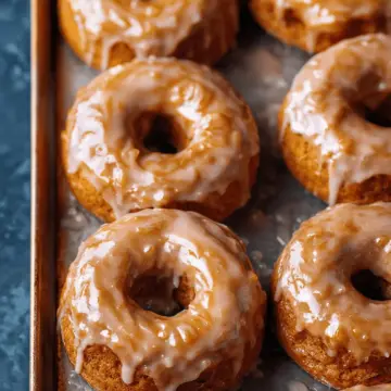 Baked Pumpkin Donuts with Maple Glaze