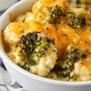 Cheesy Broccoli Cauliflower Casserole