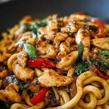 Savory Chicken Udon Stir Fry