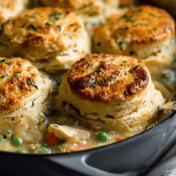 Chicken Pot Pie with Biscuits