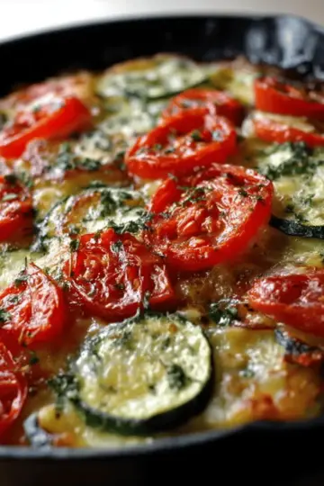 zucchini, tomato and rice gratin