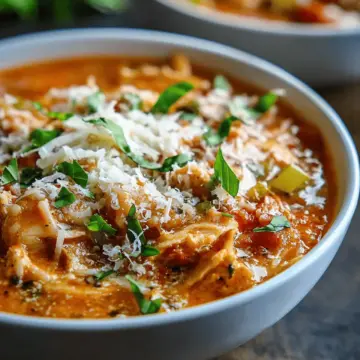 Crockpot Chicken Parmesan Soup