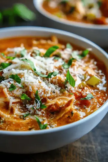 Crockpot Chicken Parmesan Soup