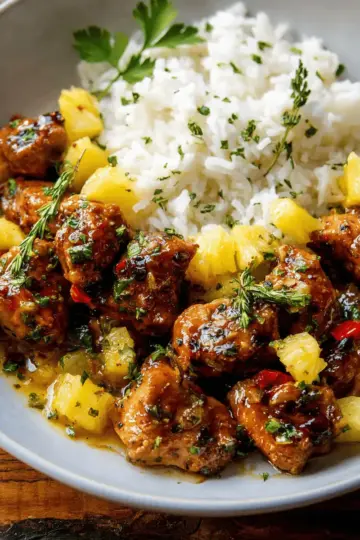 30 Minute Pineapple Chicken with Coconut Rice