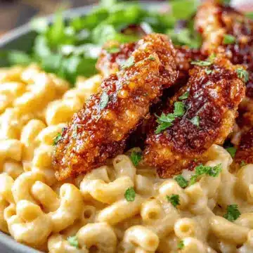 Copycat Applebee’s Honey Pepper Chicken Mac and Cheese