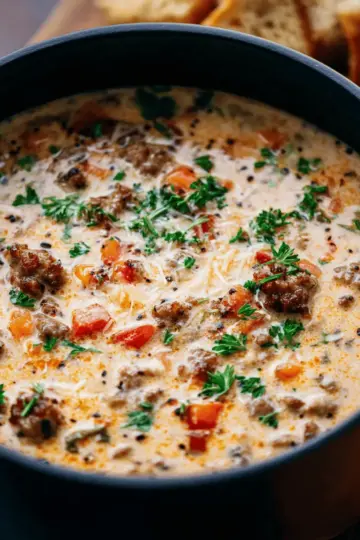 Creamy Parmesan Italian Sausage Soup