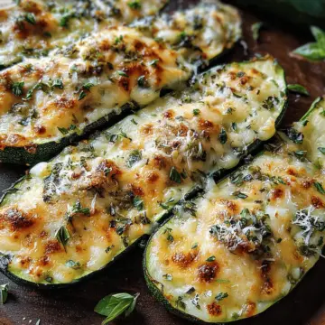 Cheesy Garlic Zucchini Steaks