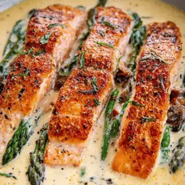 Tuscan Salmon with Parmesan Cream Sauce