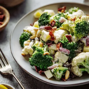 Apple Broccoli Cauliflower Salad with Lemon