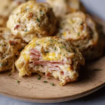 Healthy Ham and Cheese Breakfast Biscuits