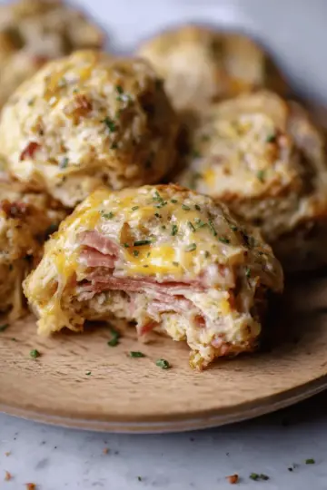 Healthy Ham and Cheese Breakfast Biscuits