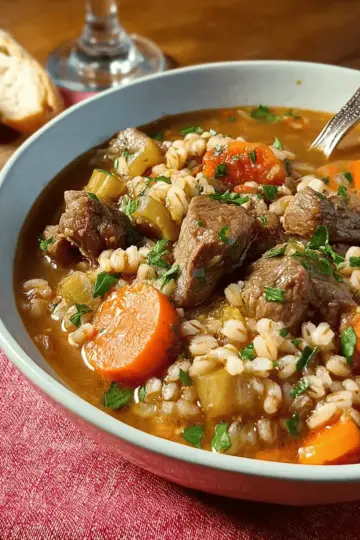 Slow Cooker Beef Barley Soup