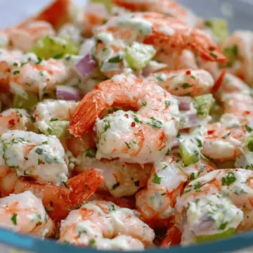 Shrimp salad with cilantro mayonnaise