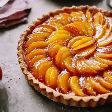 Glazed French peach tart