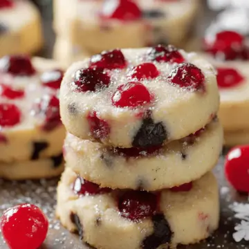 Christmas Maraschino Cherry Shortbread Cookies