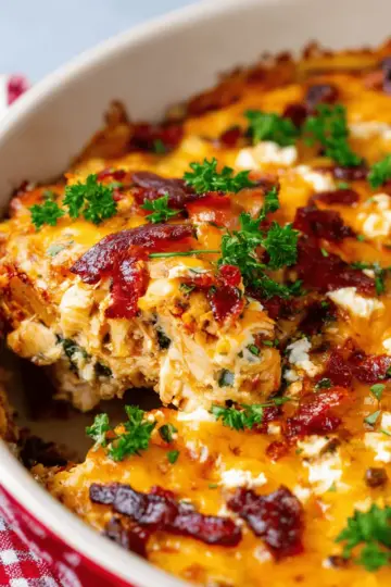 Keto BBQ Chicken Casserole