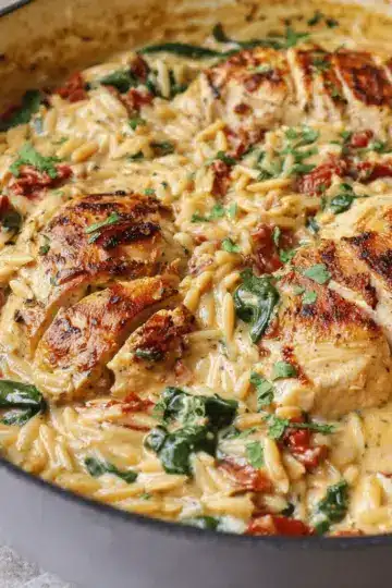 Creamy Tuscan Chicken Orzo