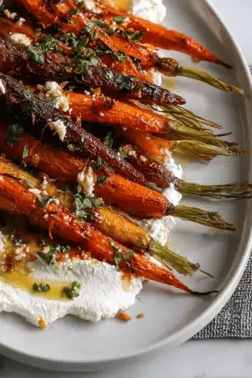 Roasted Carrots with Whipped Ricotta and Hot Honey
