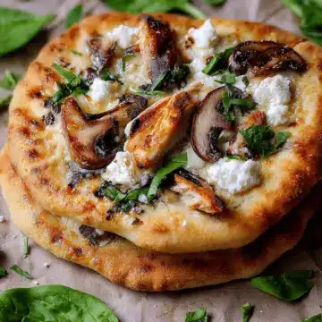 Mushroom & Chicken Pita Flatbreads