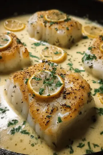 Baked Cod in Coconut Lemon Cream Sauce