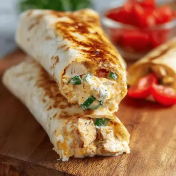 Cheesy Garlic Chicken Wraps