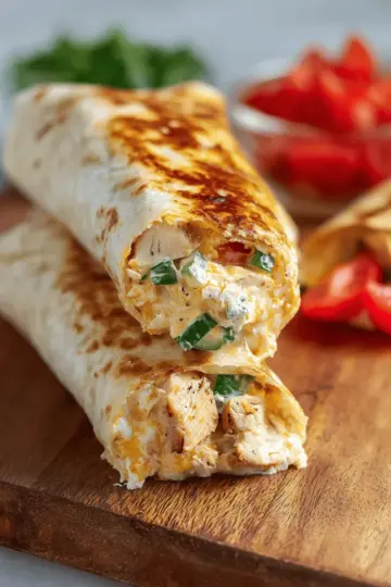 Cheesy Garlic Chicken Wraps