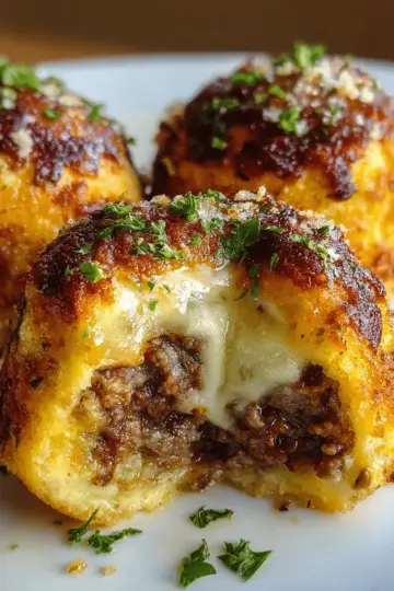 Garlic Parmesan Cheeseburger Bombs