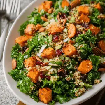 Roasted Sweet Potato, Quinoa and Kale Salad