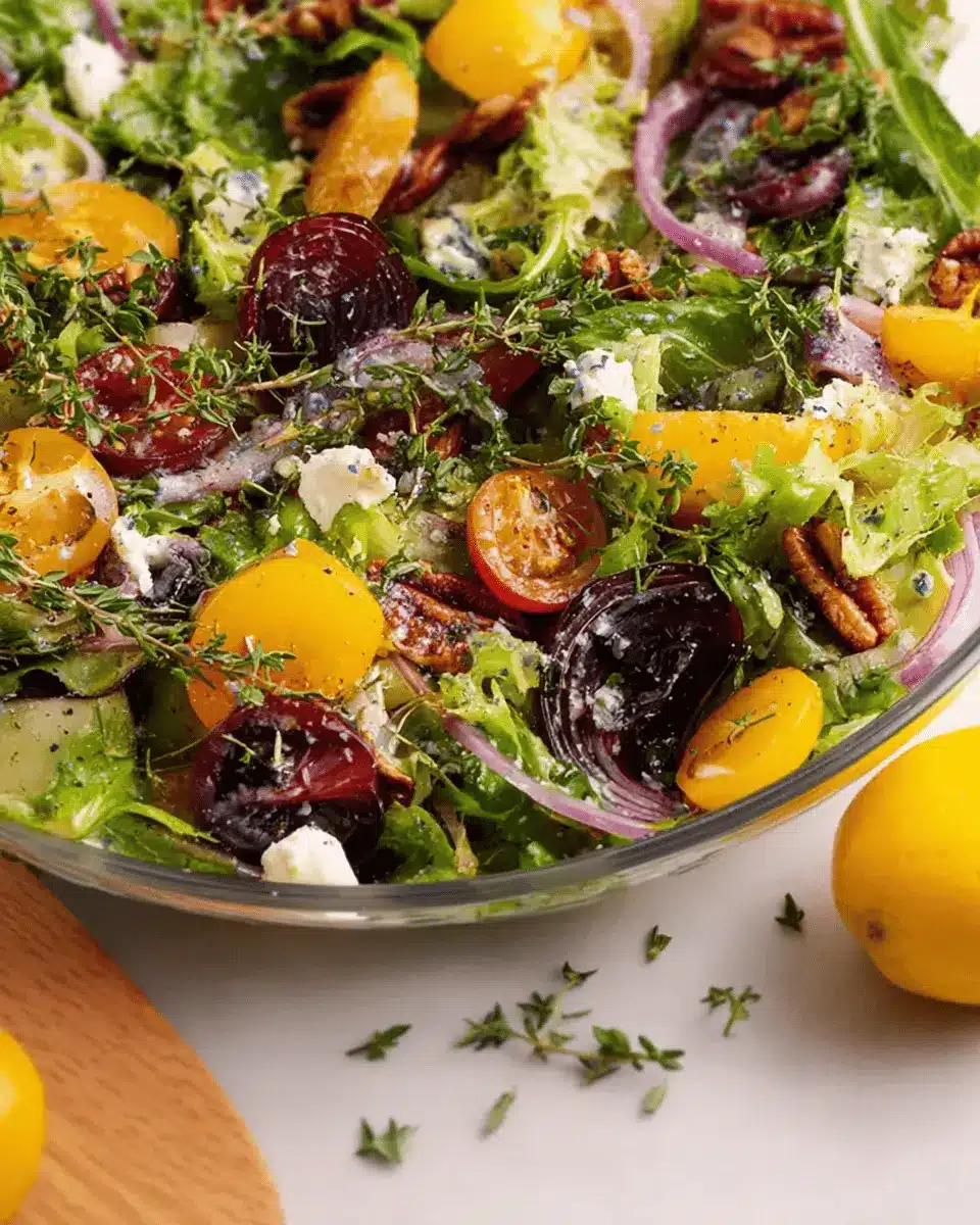 harvest salad with lemon thyme dressing