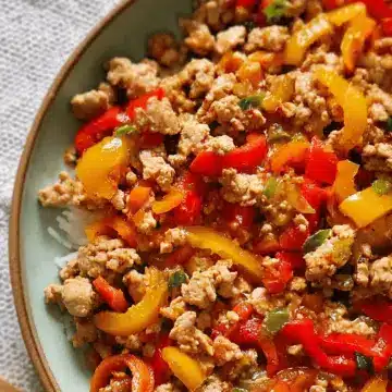 Mom's Ground Turkey and Peppers