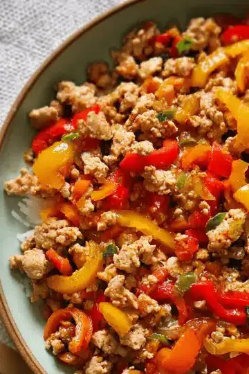 Mom's Ground Turkey and Peppers