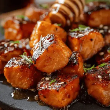 Hot Honey Salmon Bites
